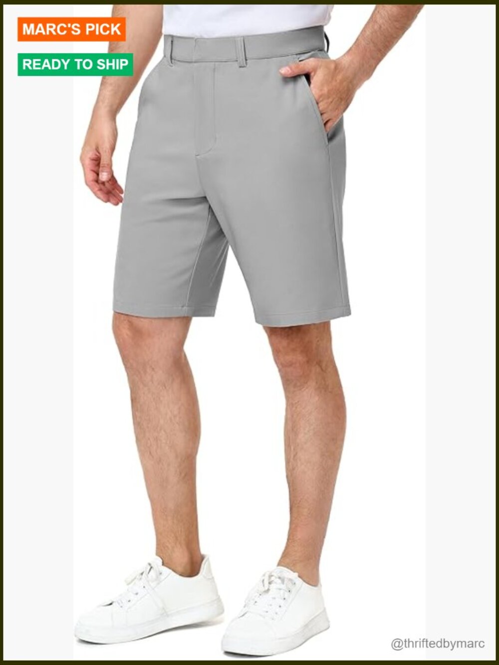 Men's Stretch Golf Shorts 7" or 9" Lightweight Flat Front 4 Pockets
